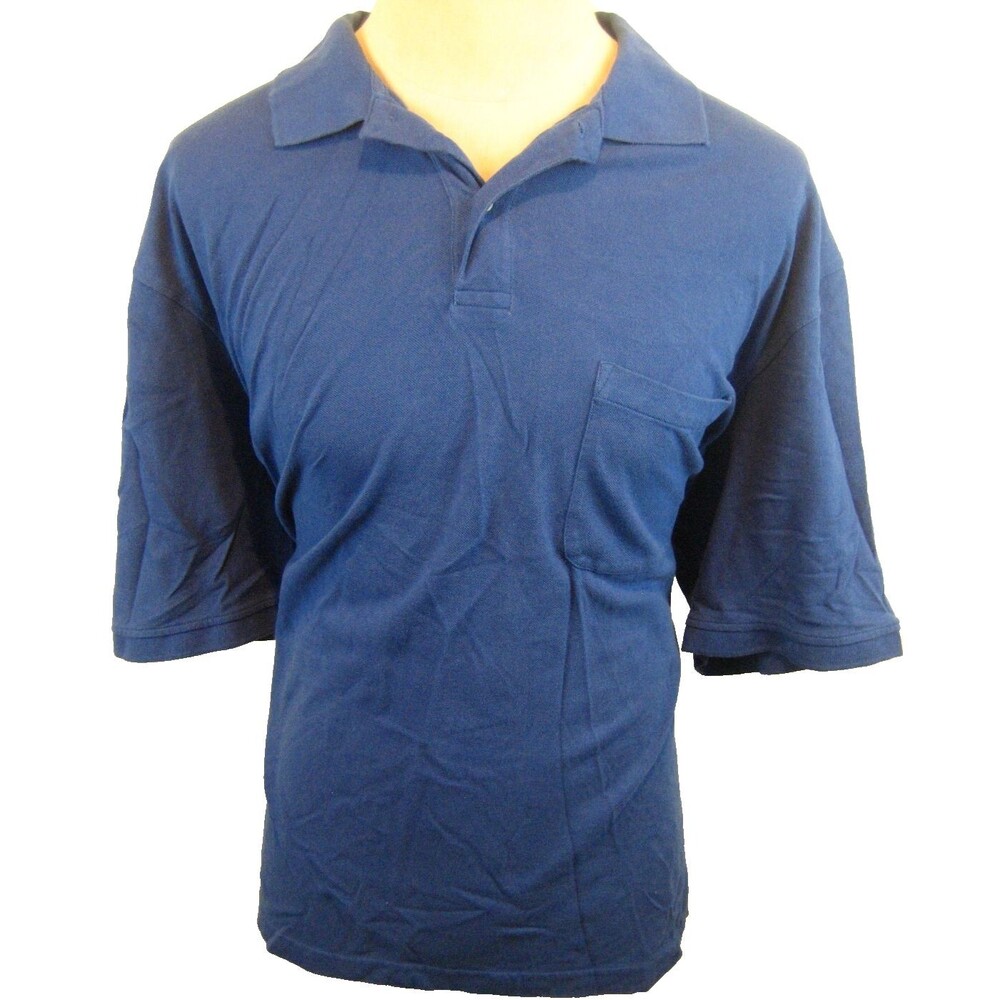 Mens Scandia Woods Blue Cotton SS Golf Casual Shirt w Pocket sz 2XLT